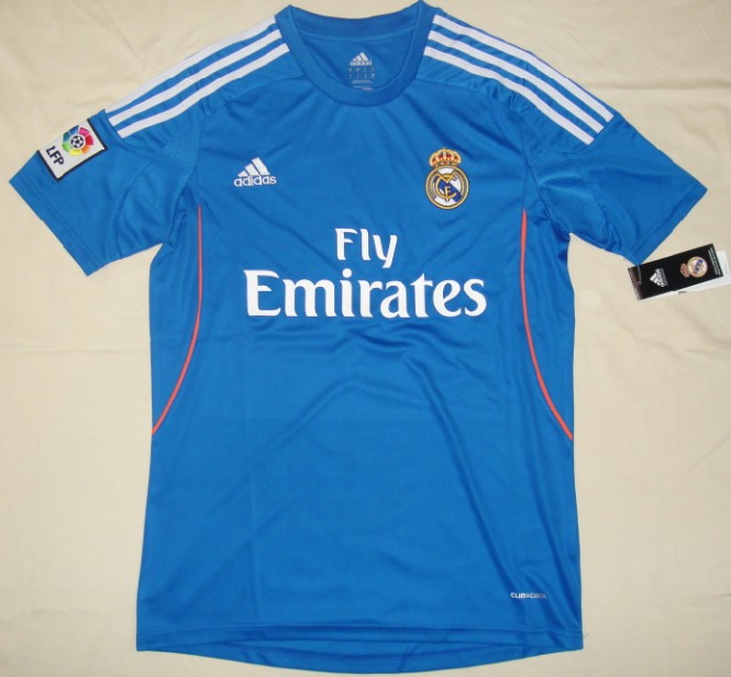 13-14 Real Madrid Away Blue Soccer Jersey Shirt - Click Image to Close